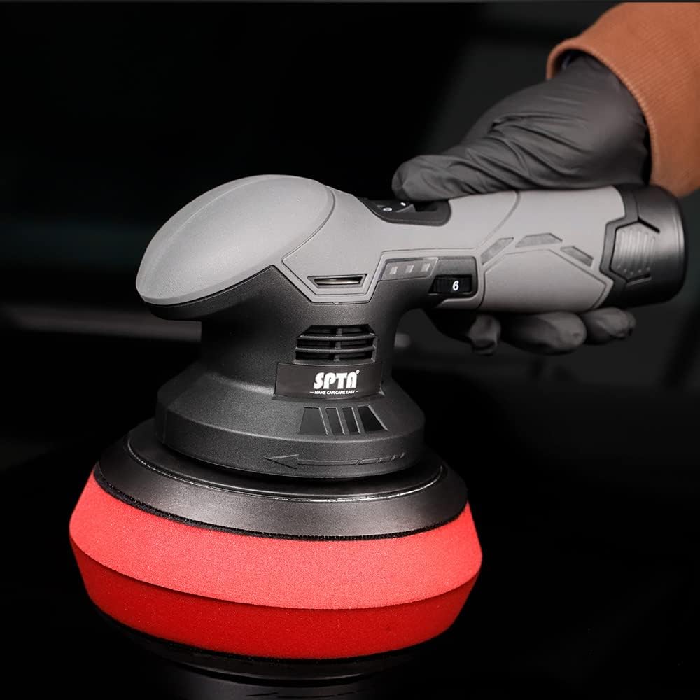 Cordless Car Buffer Polisher with 2Pcs 12V Lithium Rechargeable Battery Brushless Polisher Q18231