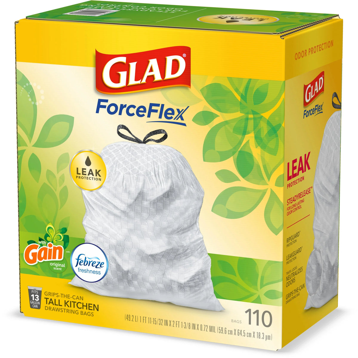 13 Gallon White Drawstring Trash Bags, 110 Count Z54884