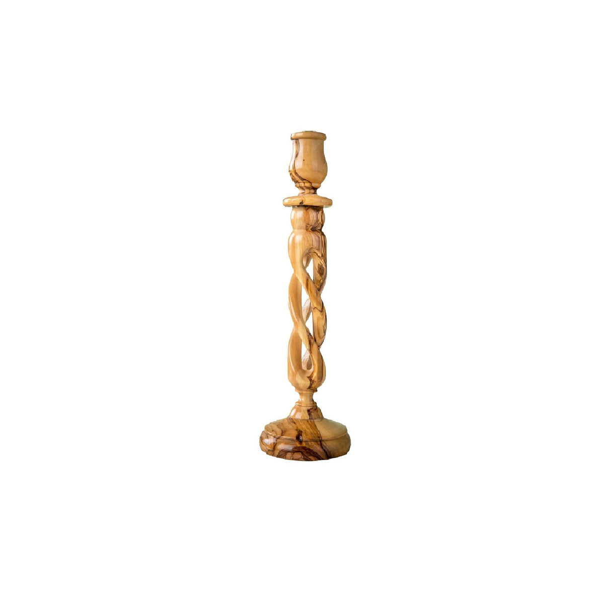 Olive Wood Winding Candle Holder A657764