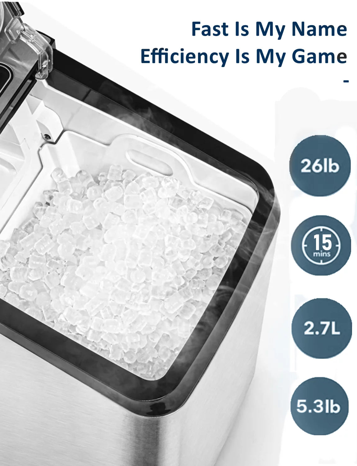 Countertop Stainless Steel Nugget Ice Maker D44245