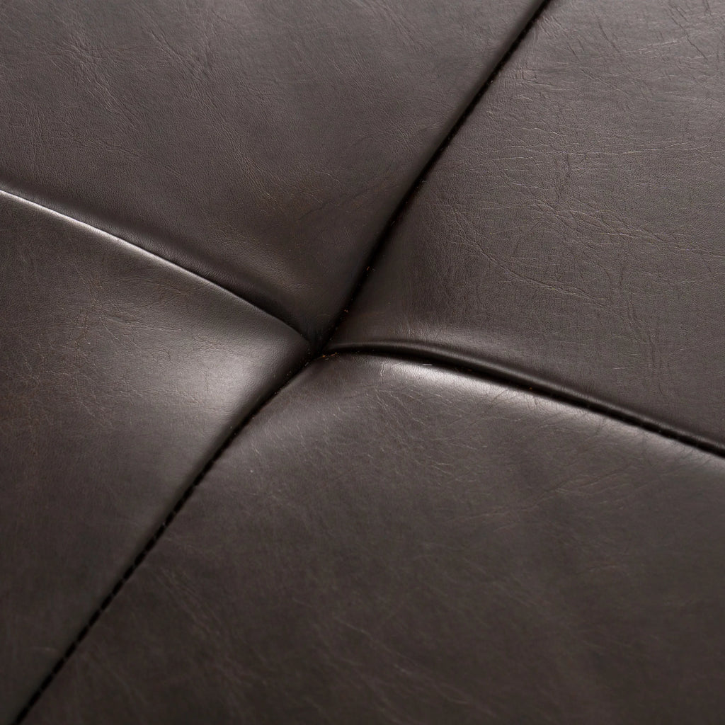 Brown Faux Leather Storage Ottoman W5469