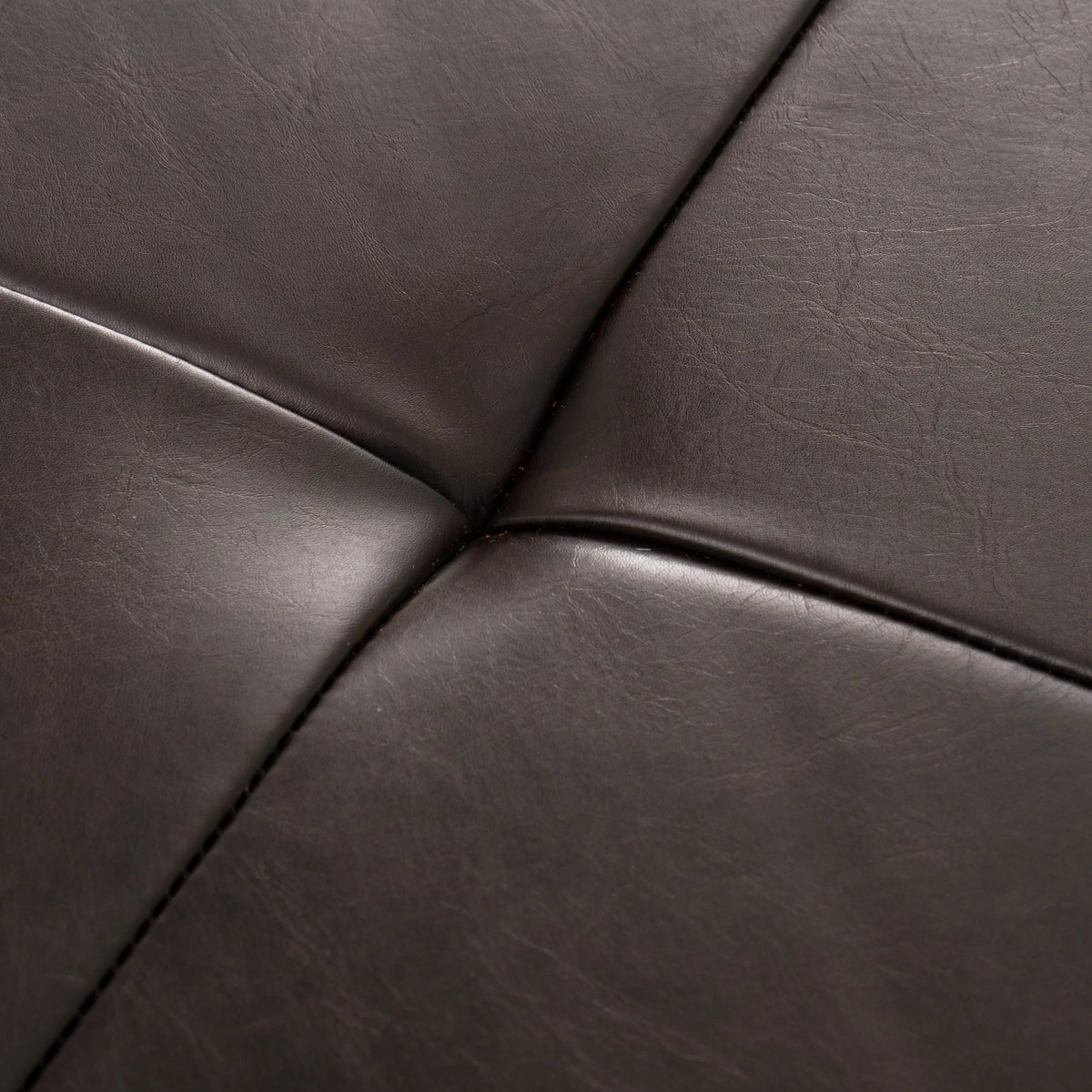 Brown Faux Leather Storage Ottoman W5469