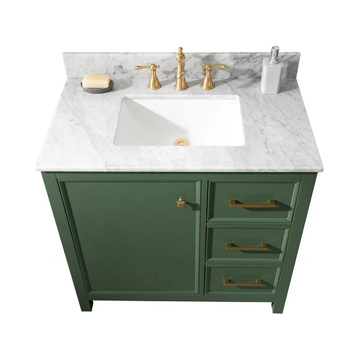 36" Green Wood Sink Vanity Cabinet W775