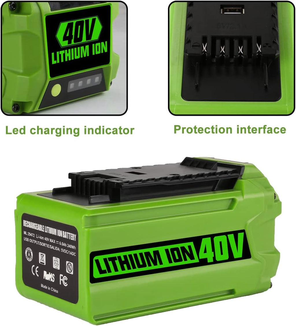40V 6000mAh Replacement Battery Pack of 2 P5597