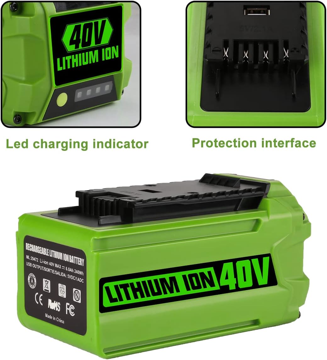 40V 6000mAh Replacement Battery Pack of 2 P5597