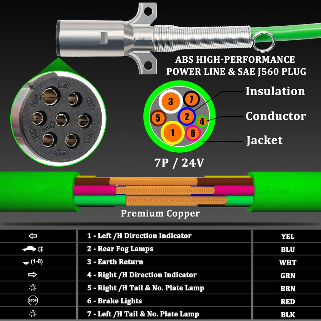 12 FT Semi Truck Air Hose Kit with Glad Hands B6999