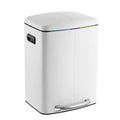White 10.5-Gallon Double Bucket Trash Can with Lid B7382