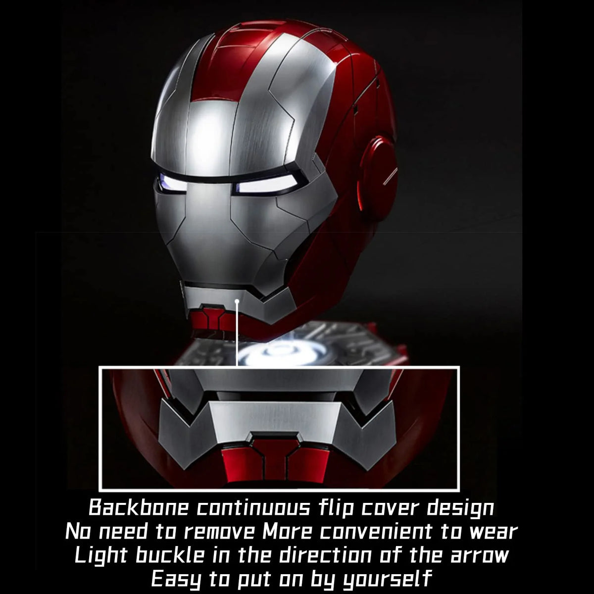 Wearable Electronic Helmet with Sounds & LED Eyes 1:1 Model J743