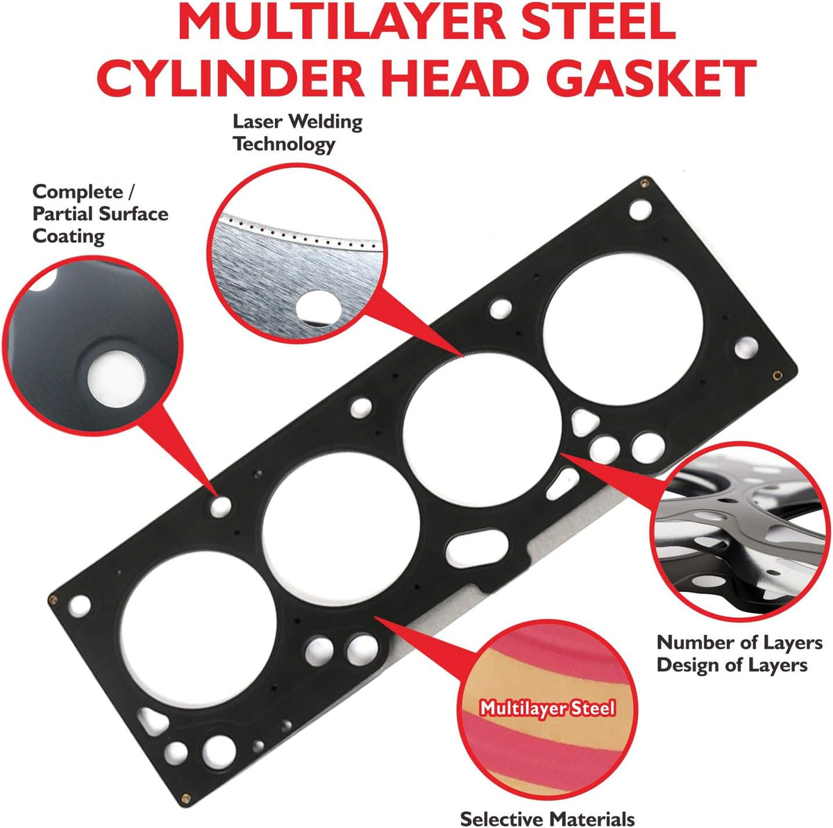 Head Gasket Set for Ford Focus Pack of 2 D895276