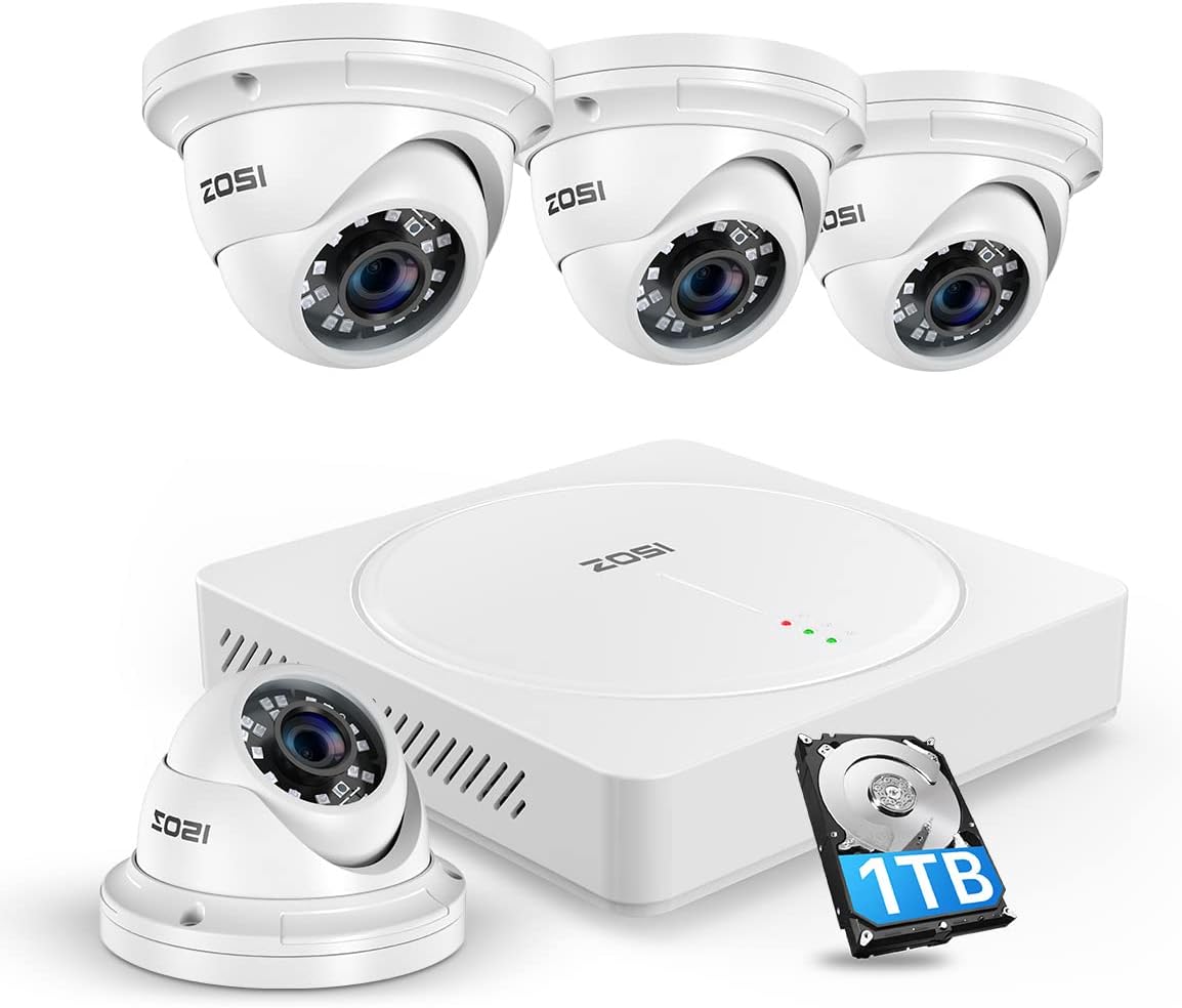 5MP Lite 8 Channel Surveillance DVR with 1TB Hard Drive and 8 x 1080p Weatherproof CCTV Dome Camera G19195