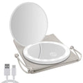 Compact LED Magnifying Rechargeable 2-Sided Makeup Mirror S873818