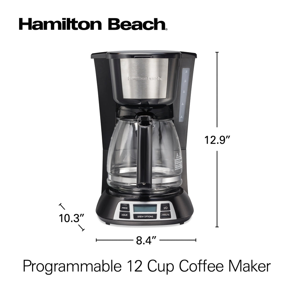 Programmable Coffee Maker, 12 Cups, Stainless Steel L65596