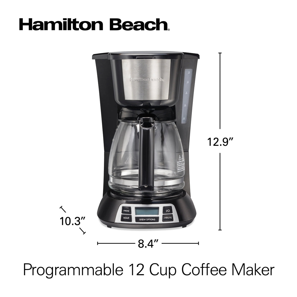 Programmable Coffee Maker, 12 Cups, Stainless Steel L65596