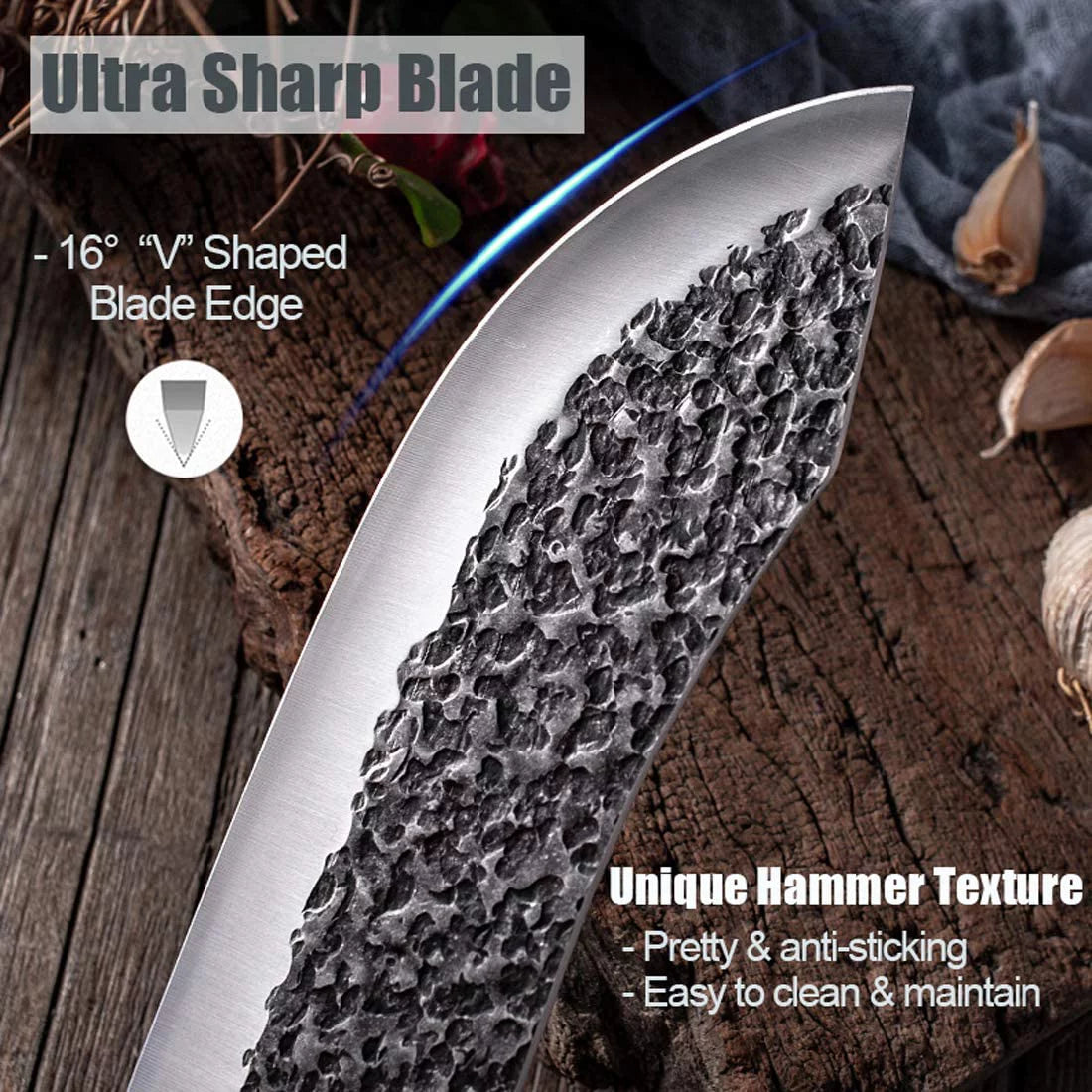7 Inch Full Tang Forged High Carbon Steel Chef Knife with Sheath M459