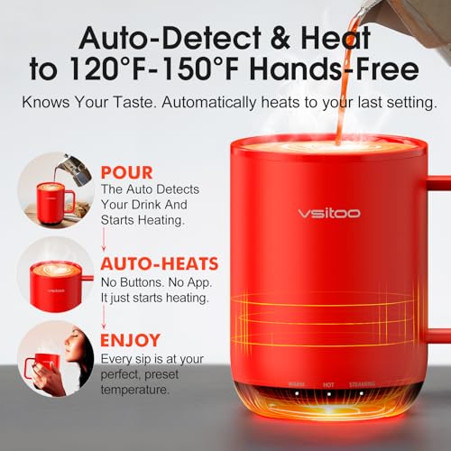 14oz Temperature Control Smart Heated Coffee Mug with Warmer N8283