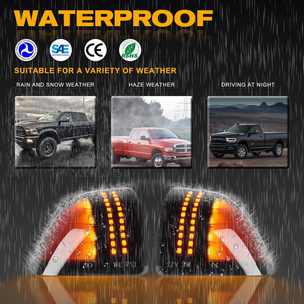 54 LED Sequential Amber Side Mirror Turn Signal Light, 2 Pack U721010