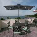 10 x 6.5ft LED Solar Patio Umbrella with Non-Fading Canopy J974