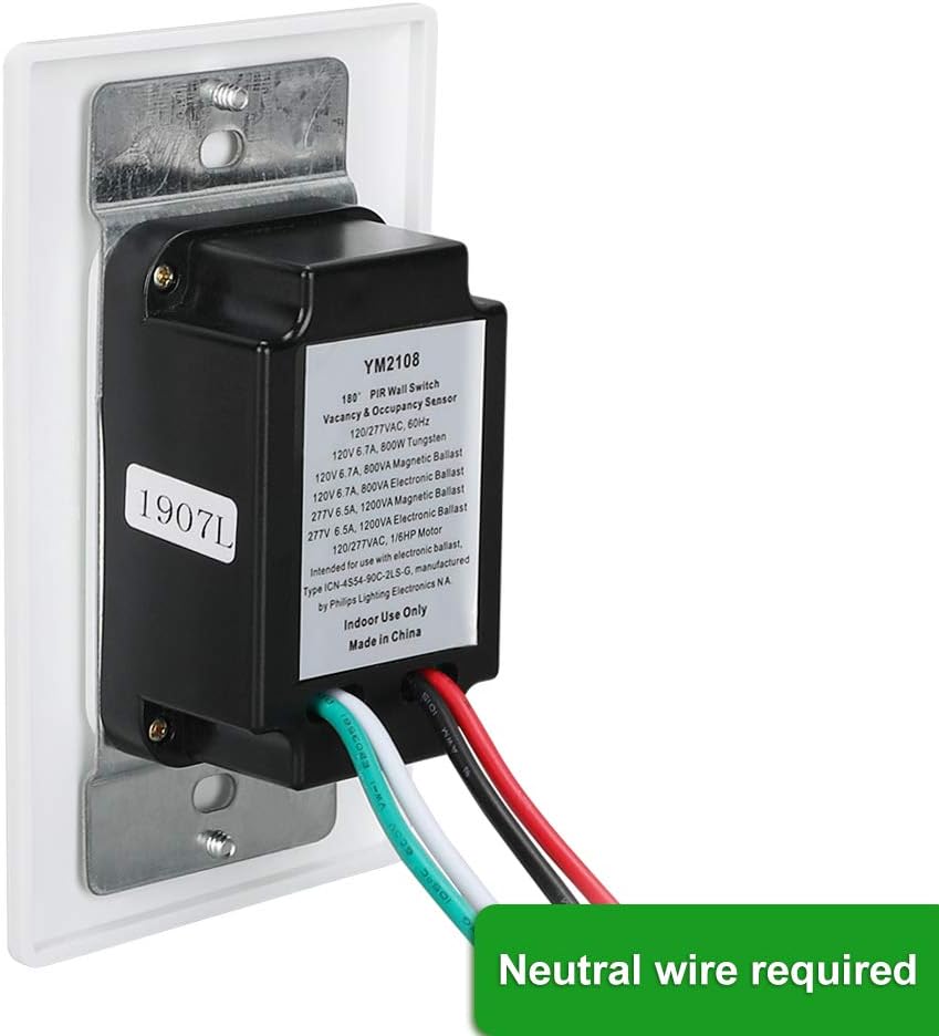 Motion Activated Wall Switch, Single Pole, 10 Pack D1879