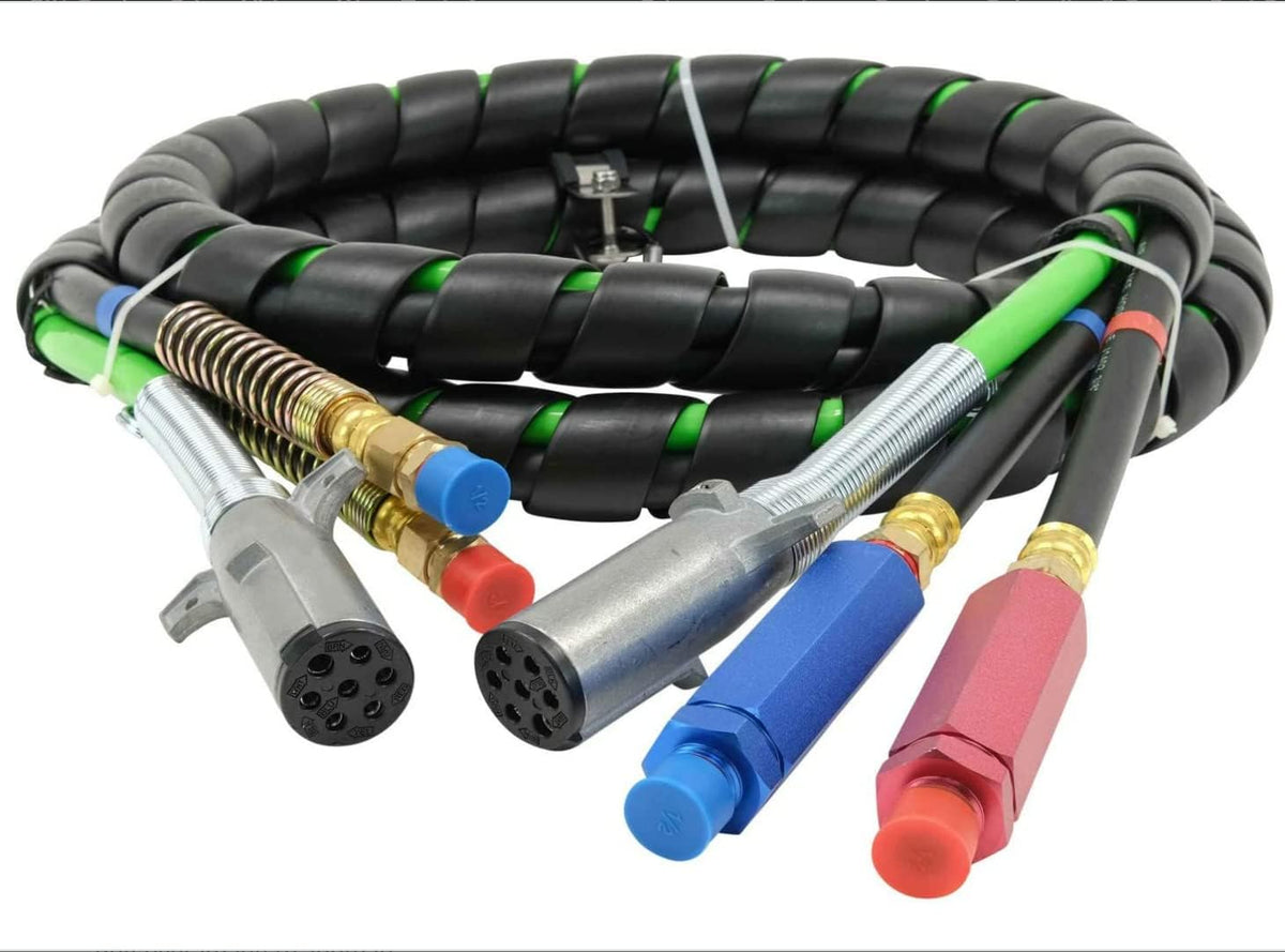 12 Ft 3-in-1 Air Line Hose Assemblies for Semi Truck Tractor Trailer V651482