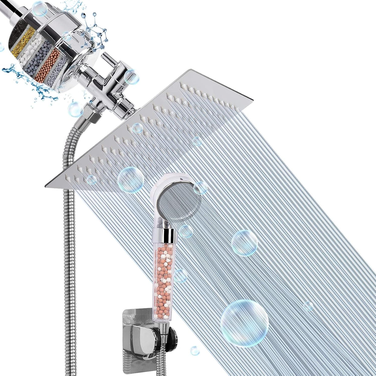 Chrome High Pressure Shower Head with Filter, Pack of 2 L47130