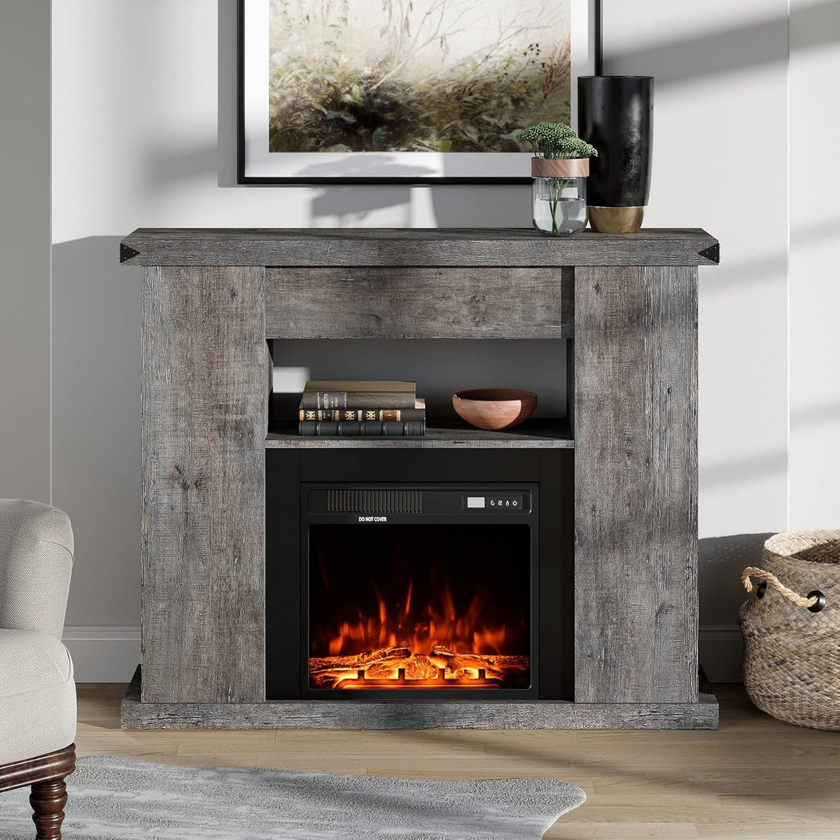 60 Inch Wood TV Stand with 6 Storages D956475
