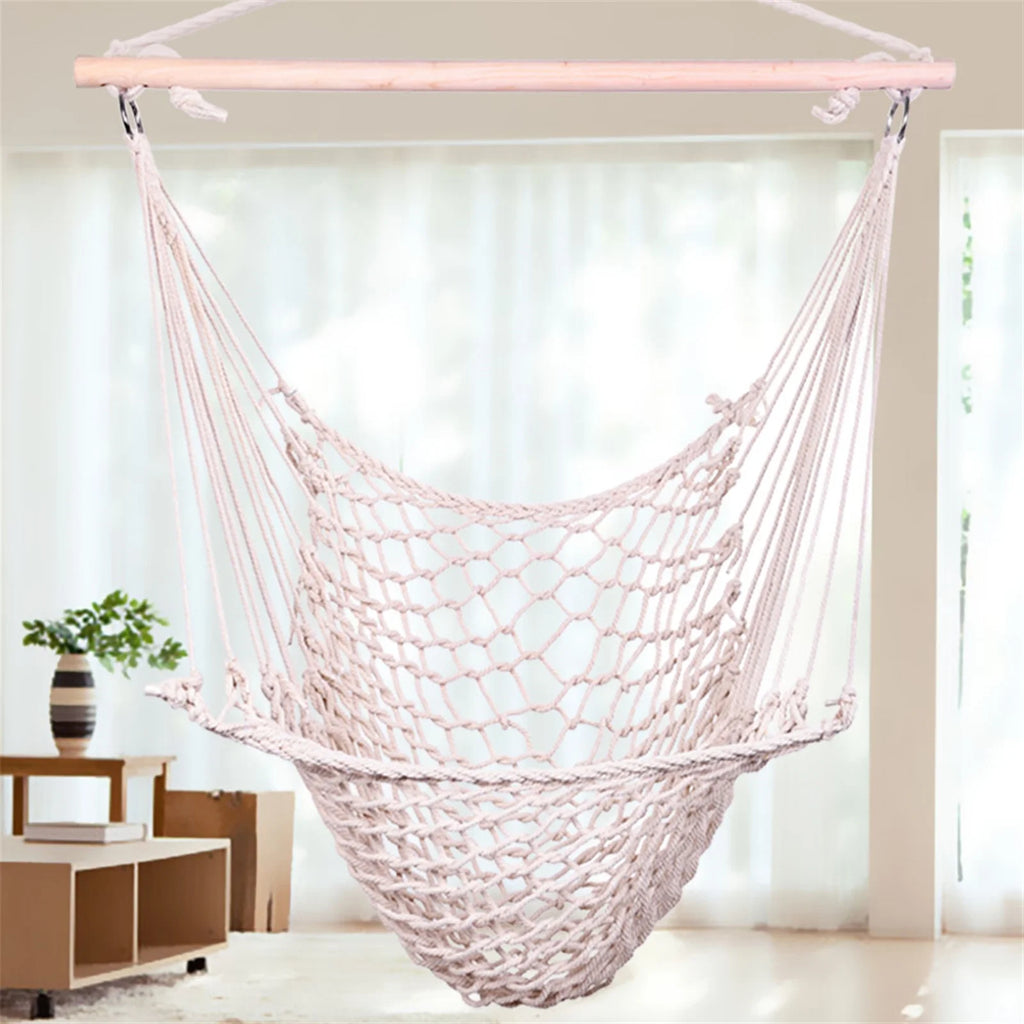 Beige Hanging Rope Air/Sky Chair Swing X58780