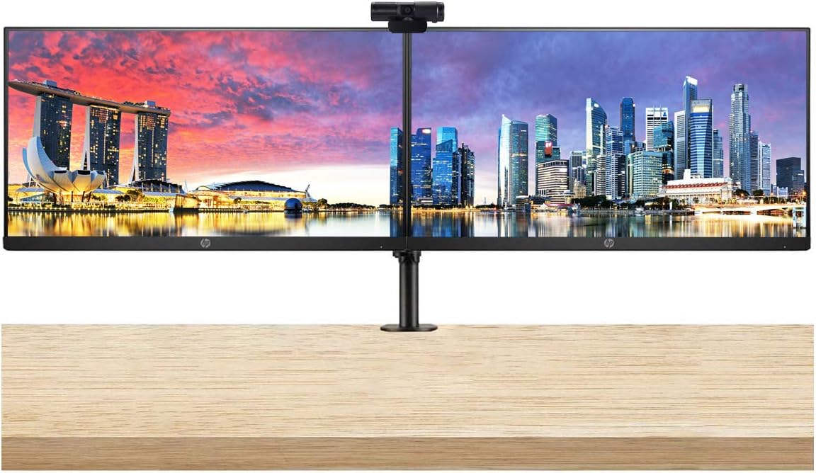 21.5 Inch FHD IPS Anti-Glare Monitor 2-Pack Bundle with Webcam and Dual Monitor Stand H247