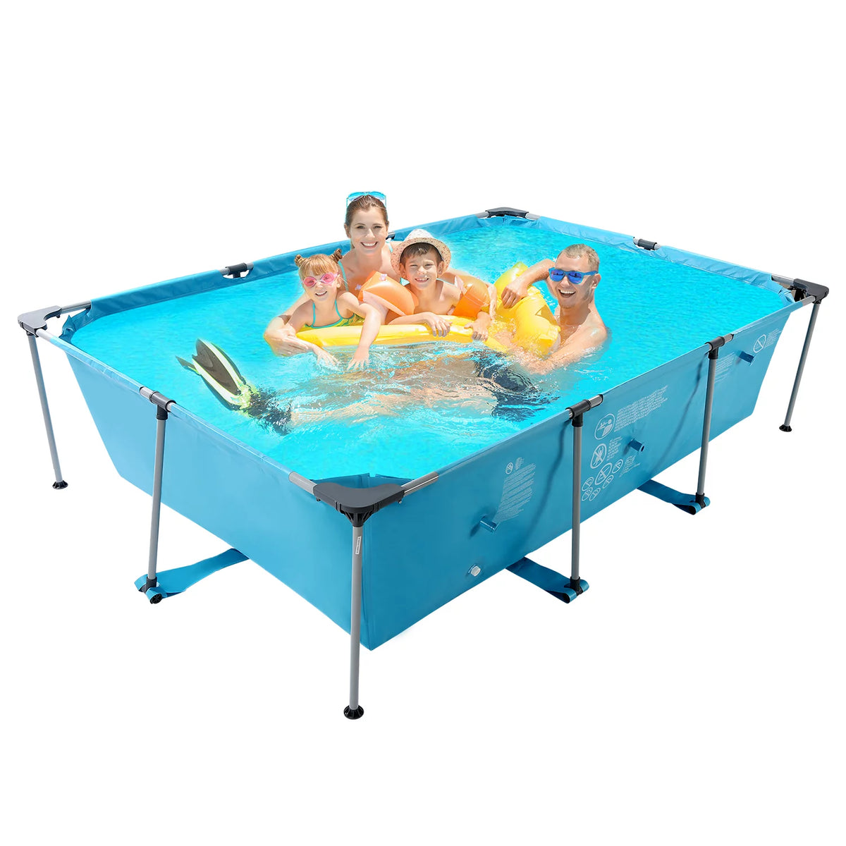 15ft Rectangle Metal Frame Swimming Pool V475272
