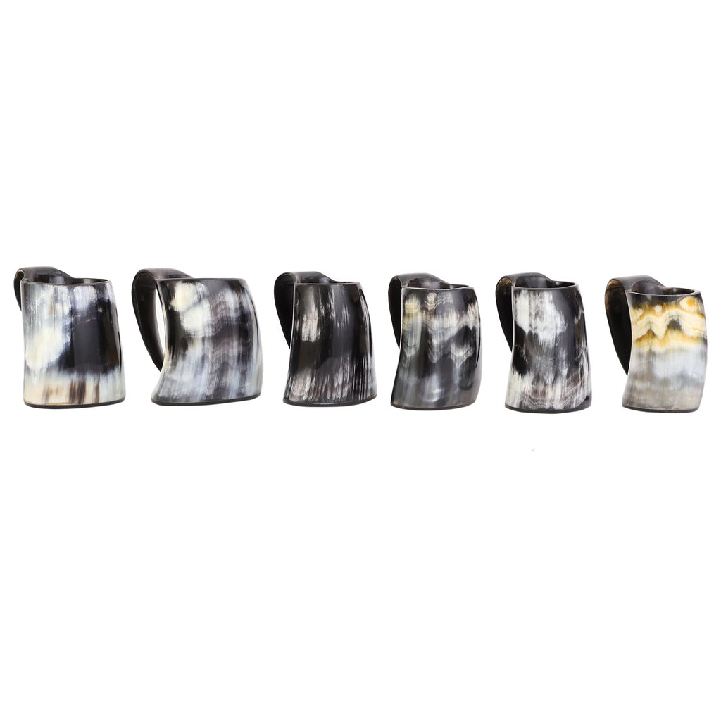 Ceramic Drinking Horn Shot Mug Pack Of 6 P981