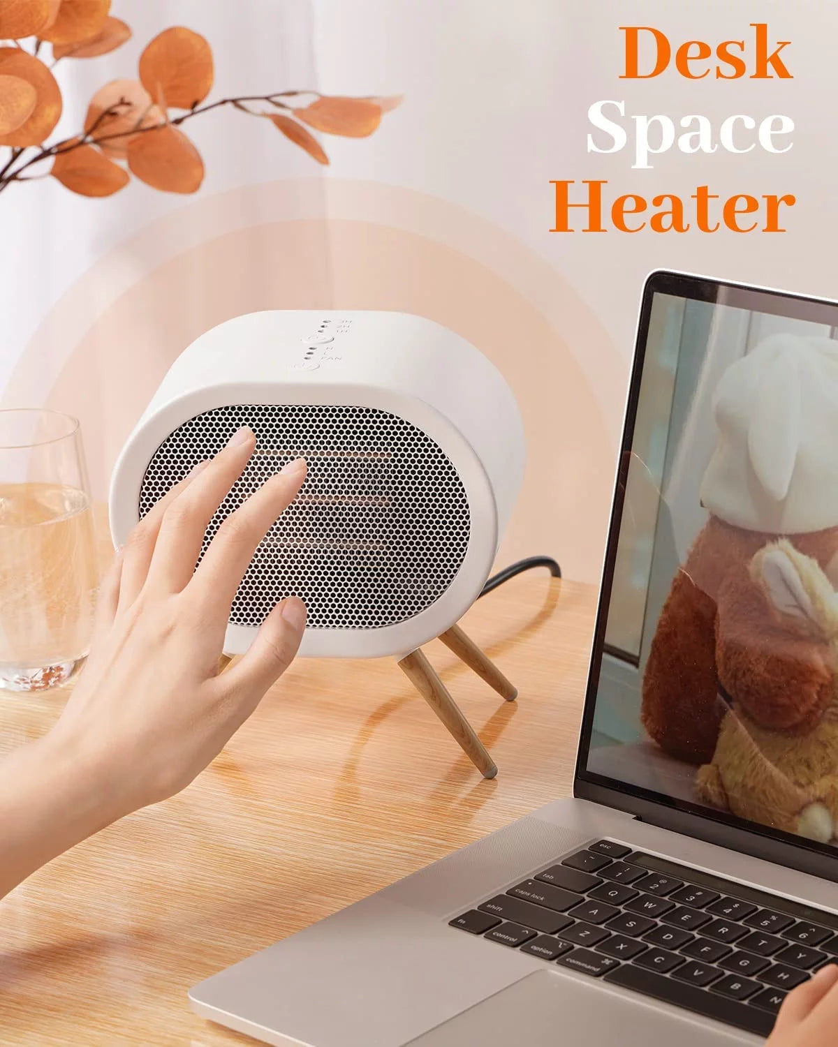 1000W PTC Ceramic Electric Space Heater White N418