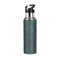 Green Drawn Stainless Steel Insulated Water Bottle with Straw Lid U58612