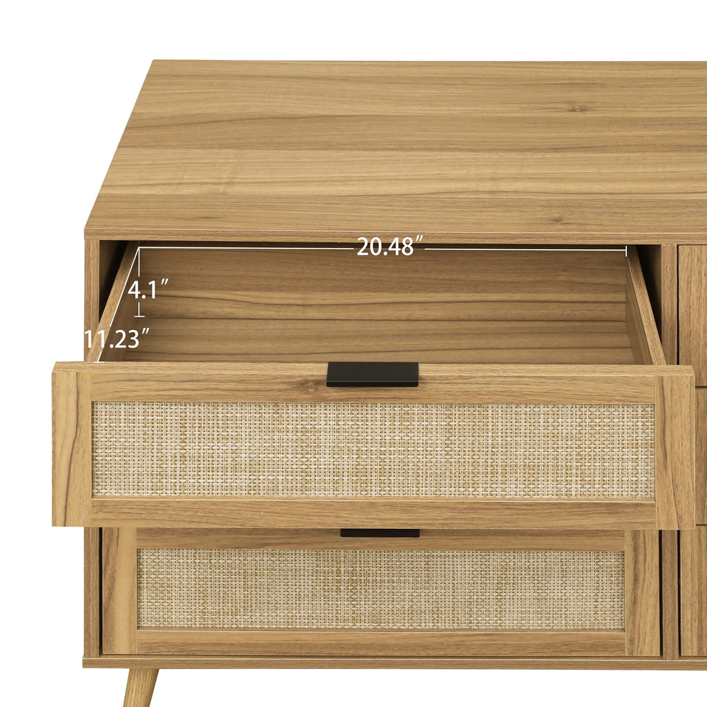 Modern Rattan 6 Drawer Dresser S49455