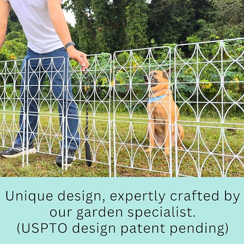 White Metal Wire Decorative Garden Fence 10 Panels D75342