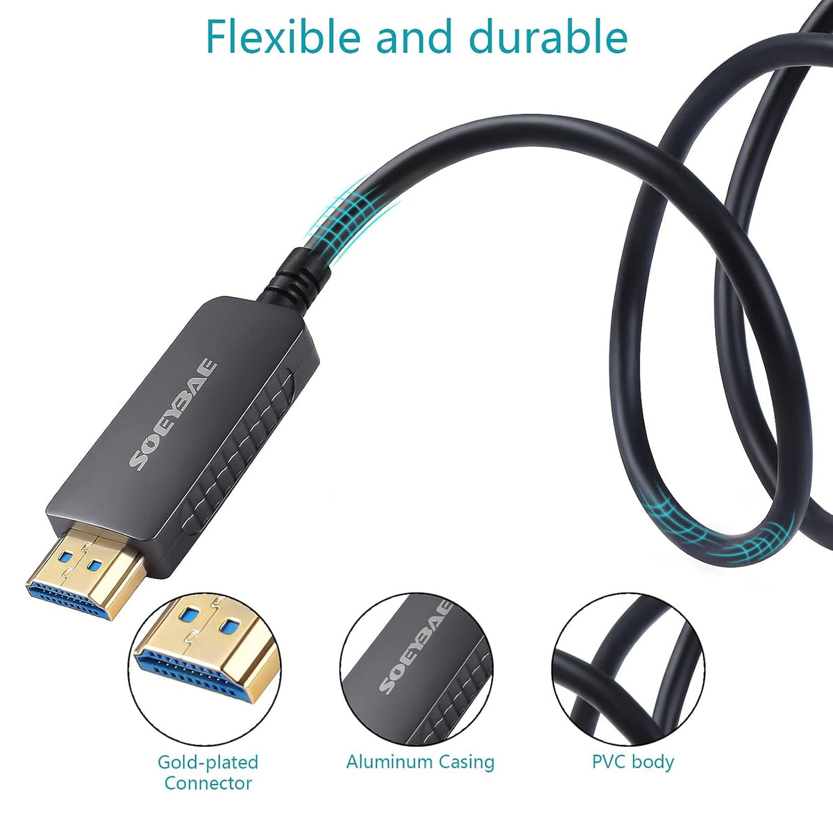 8K HDMI Fiber Optic Cable HDMI 2.1 15ft 5m Pack of 2 G9991