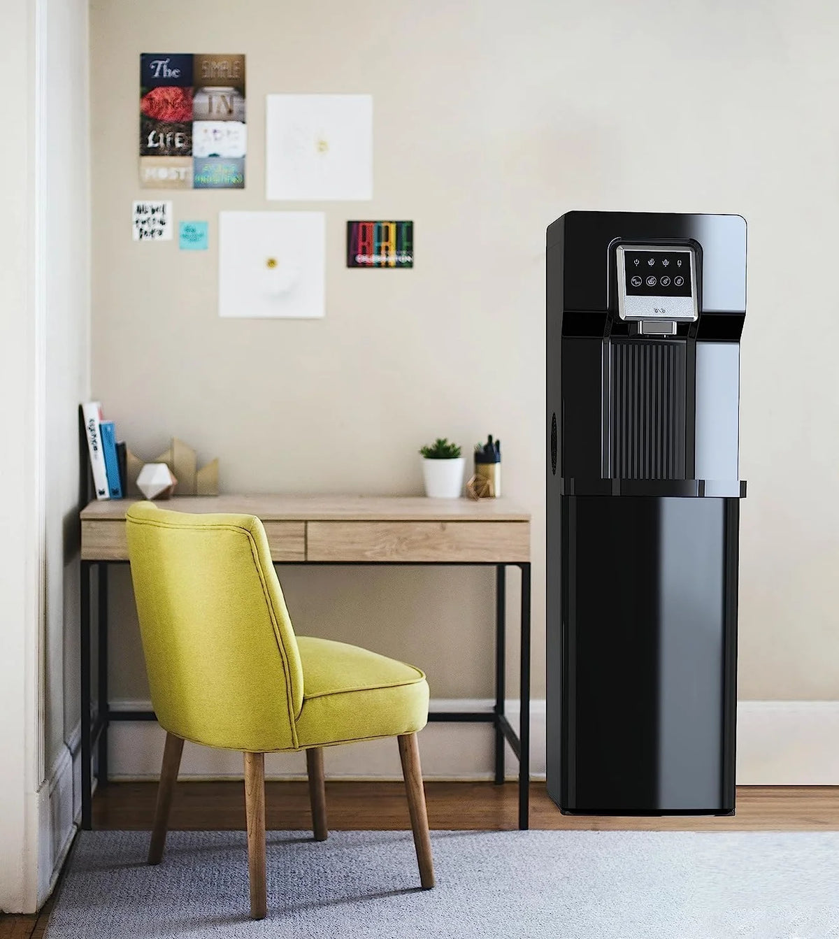 Bottom Loading Water Cooler Dispenser with Ice Maker for 3 Gallon Bottle Black L629795