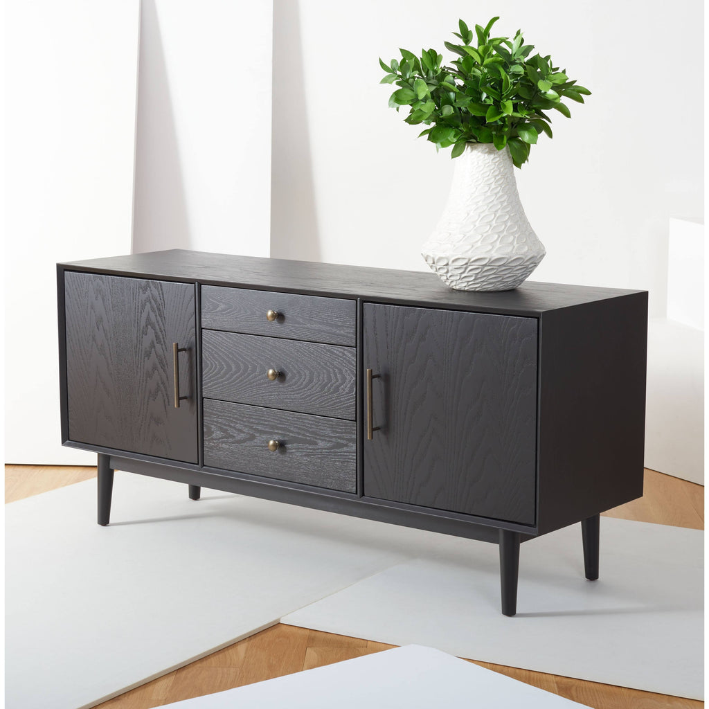 Black Mid-Century Media Stand A12811