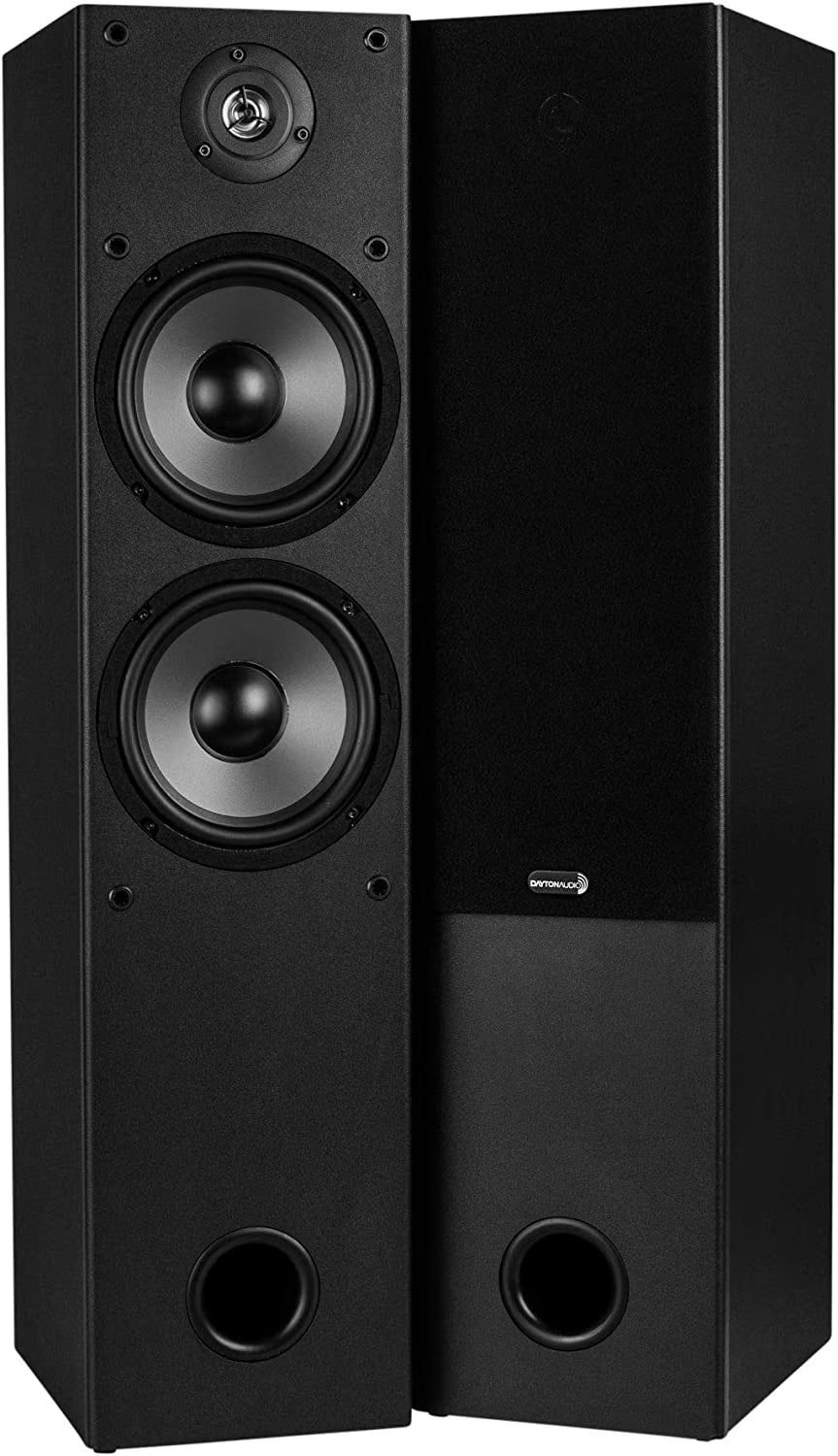 2-Way Tower Speaker Pair with Dual Woofers and Dome Tweeter V27174