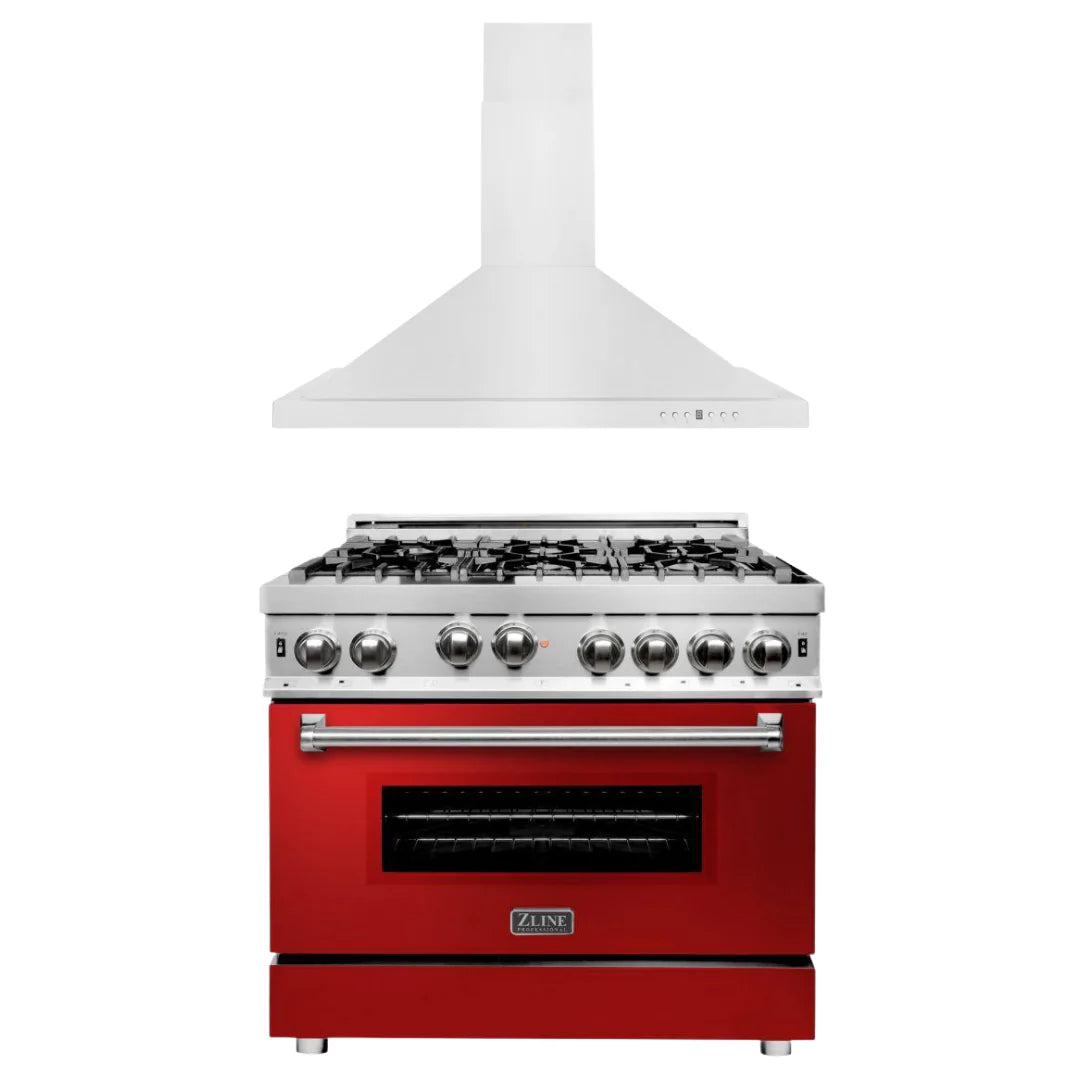 36 in. Gas Range and Range Hood Appliance Package R13059