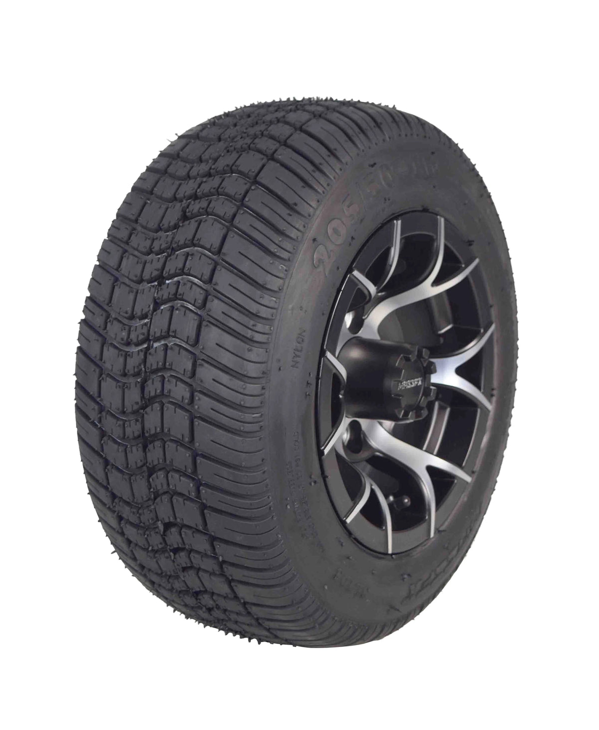 205/50-10 Golf Cart Turf Tire & Black Wheel Kit Z862