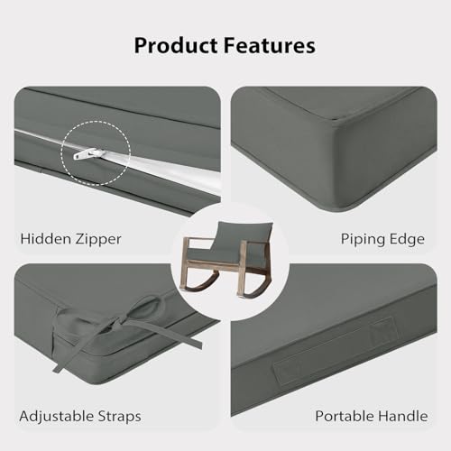 Black 24x24 Outdoor Chair Cushion Set with Ties S86591
