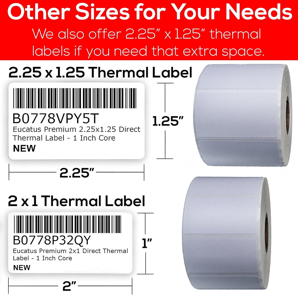 2x1 Direct Thermal Label 12 Pack Perforated Self-Adhesive Stickers Y860144