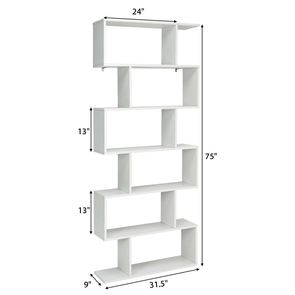 Black S-Shaped Bookshelf P60917
