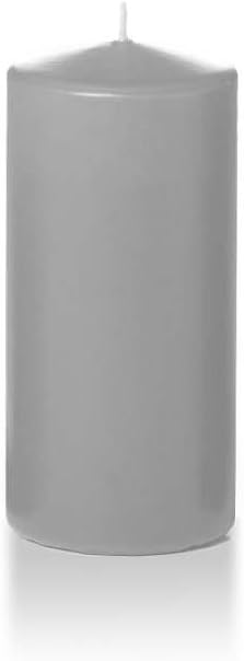 3 x 6 Light Gray Round Pillar Candles - 6 Candles - 60 Hours O5904