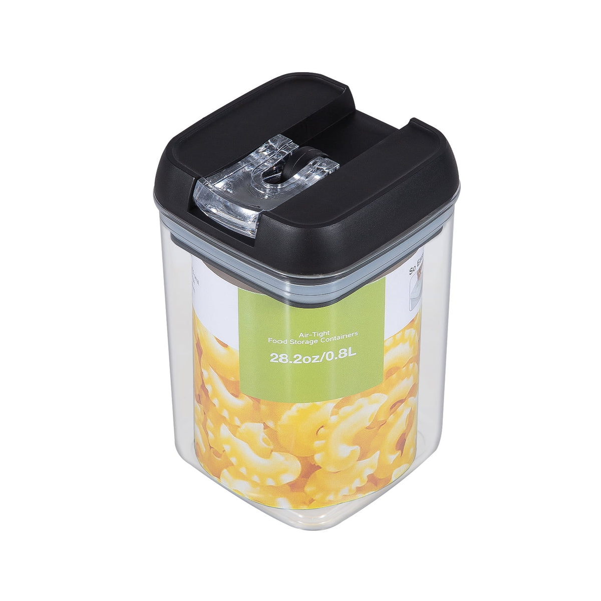 9 Pc Clear Plastic Airtight Food Container Set with Black Lid V27810