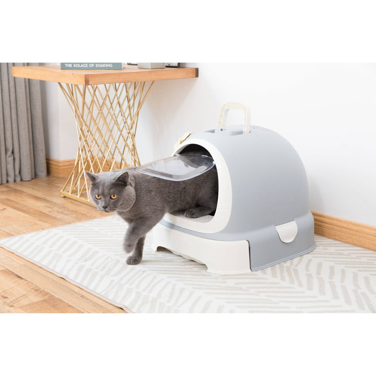 Fully Enclosed Hooded Litter Pan with Front Entry, Cat Litter Scoop Included G915741
