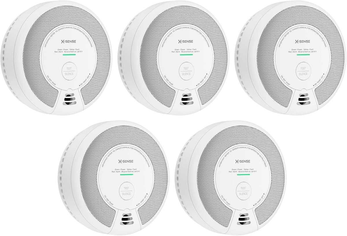 2-in-1 Smoke and Carbon Monoxide Detector Alarm, 10-Year Battery-Operated Dual Sensor, Pack of 3 I477