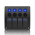 8 Gang Marine Boat Rocker Switch Panel Waterproof Overload Protector, 12-24V Pre-Wired LED Indicator, Pack of 2 F296776
