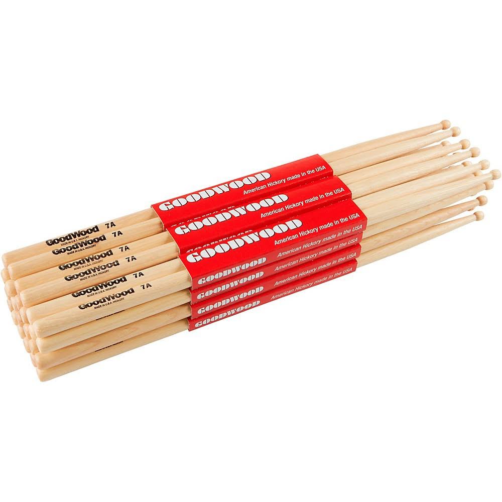 12-Pack Drumsticks 7A Wood Y171