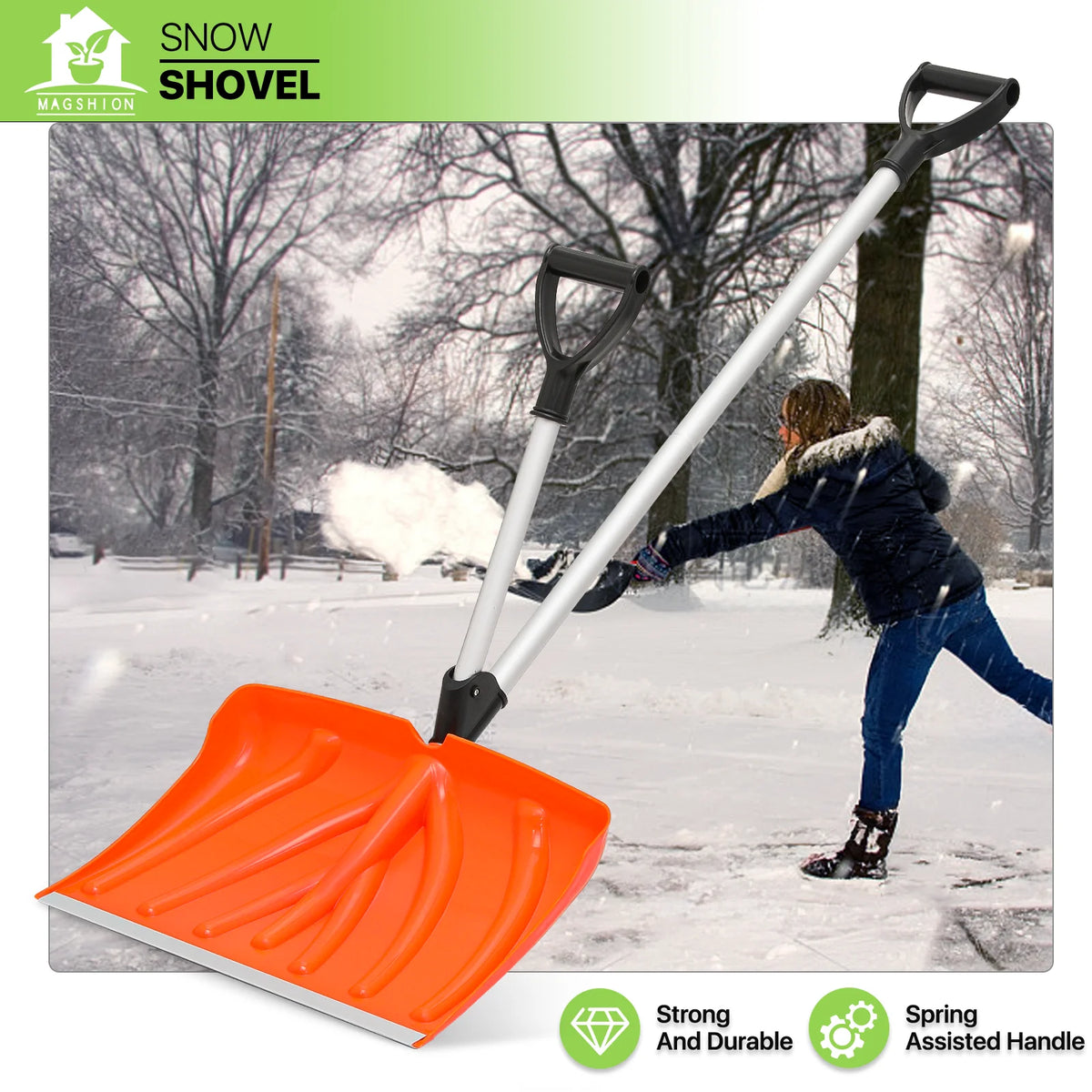 Orange 18 inch Snow Shovel F535992