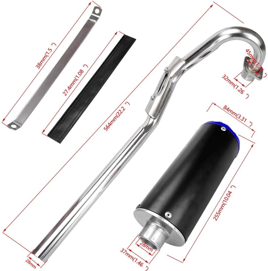 Blue Pack of 2 Exhaust Muffler Silencer Pipe Assembly Kit S9913